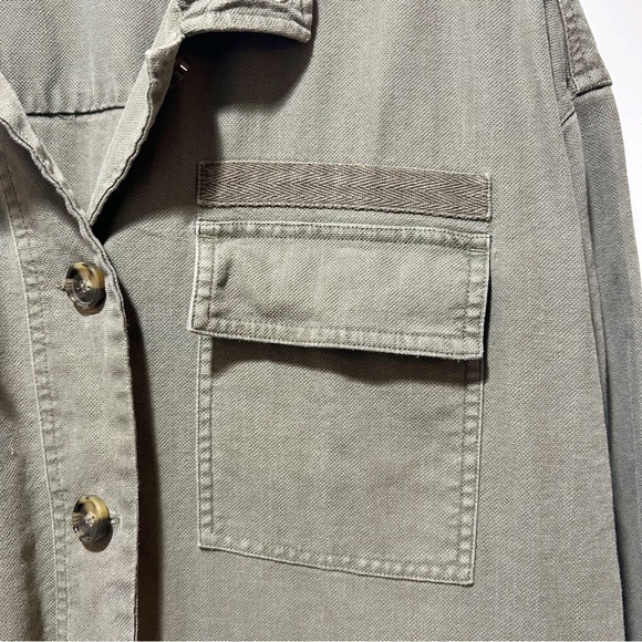 Marine Layer Zito Chore Coat in Olive Green Size Medium Linen Stars Moon - Picture 9 of 16